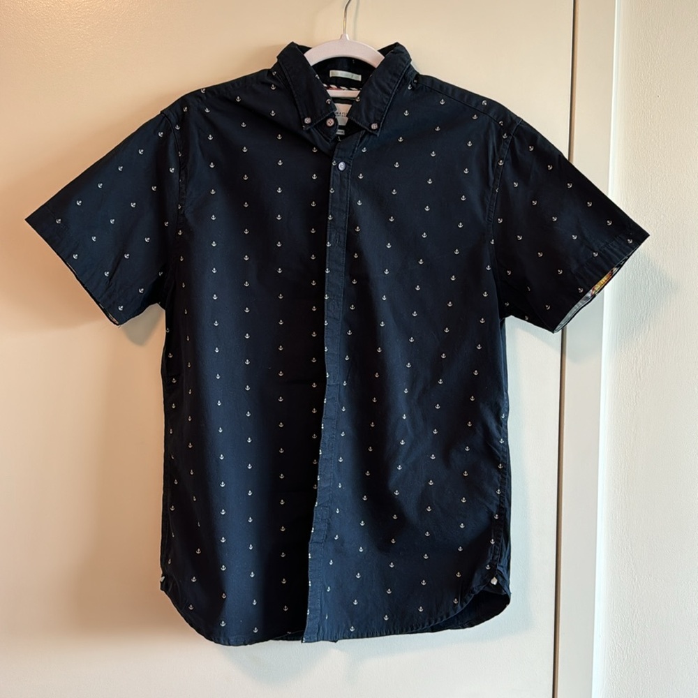 Denim & Flower Ricky Singh Short Sleeved Button Down , Size M